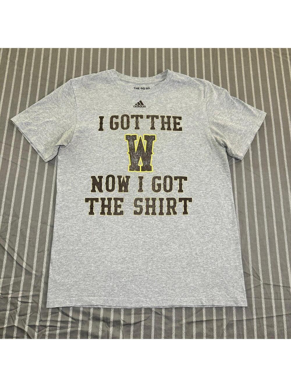 Wyoming Cowboys NCAA Adidas "I Got the W" Graphic Men's Gray T-Shirt M